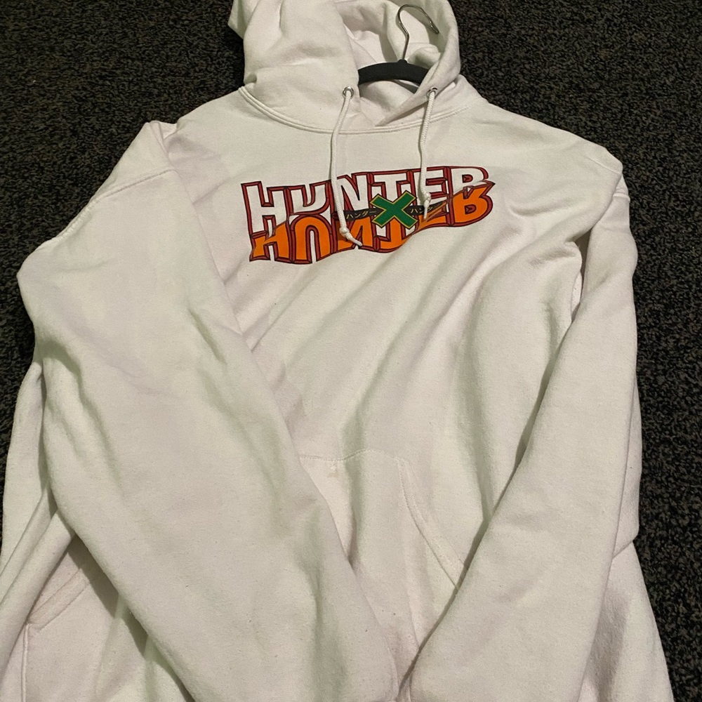 White HxH anime hoodie